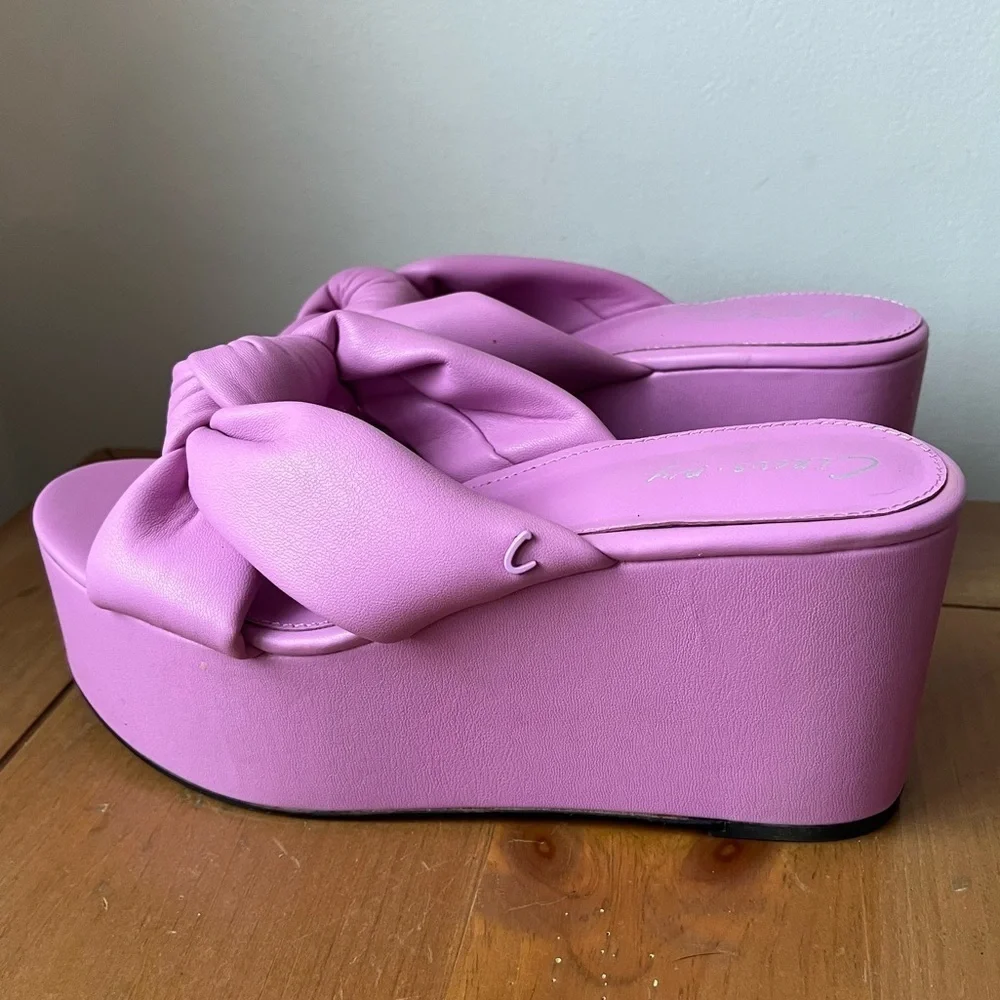 Circus NY Sam Edelman Women’s Grady Wedge Fiji Flower Pink Slide Sandal 8